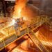 Employees tend to the pig iron caster at the U. S. Steel Gary Works in Indiana. Image: U.S. Steel
