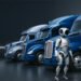 Boston Dynamics Atlas Robot and Aurora Automated Trucks (AI Generated)