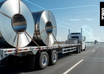 Autonomous Class 8 truck on a highway, illustrating driverless freight moving into commercial operation in 2026